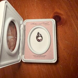 Mother and Child Silver Necklace with Pink and Purple Accents